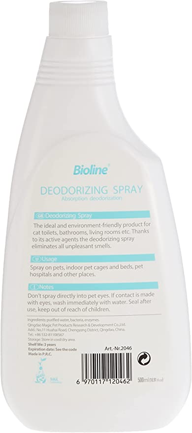 Bioline Deodorizing Spray 500Ml, Pet Deodorant Spray Bioline