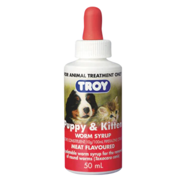 Troy Puppy and Kitten Worm Syrup 50mL